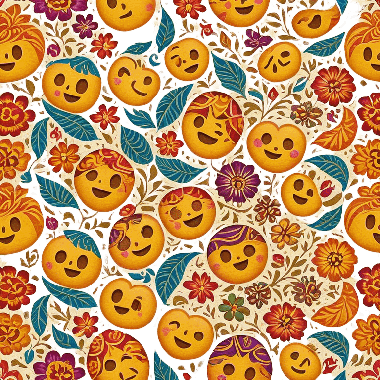 Cinematic Realistic Indonesian Batik Emoji, depicted as a richly patterned textile with intricate colorful designs, rendered with vivid textures and dynamic cultural lighting that captures its artistic heritage. emoji