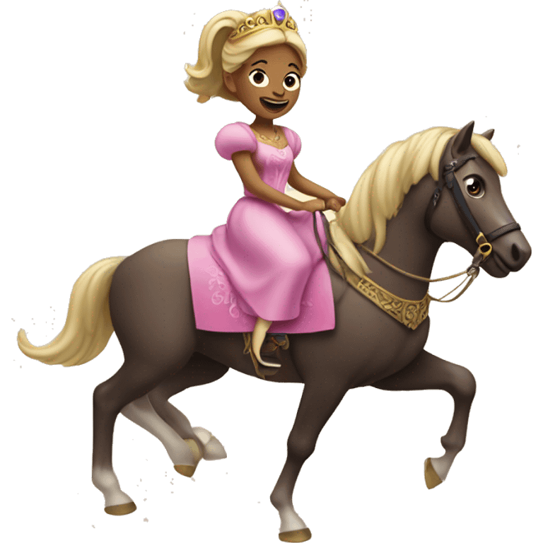 The princess is riding an ary emoji