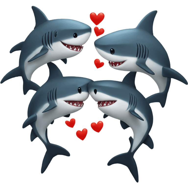 2 sharks in love emoji