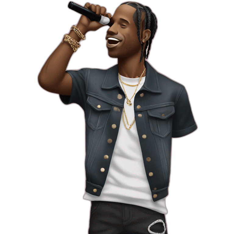 Travis Scott with a mike emoji