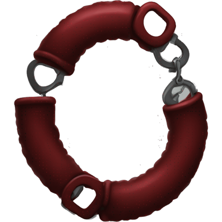 Dark red fuzzy handcuffs emoji