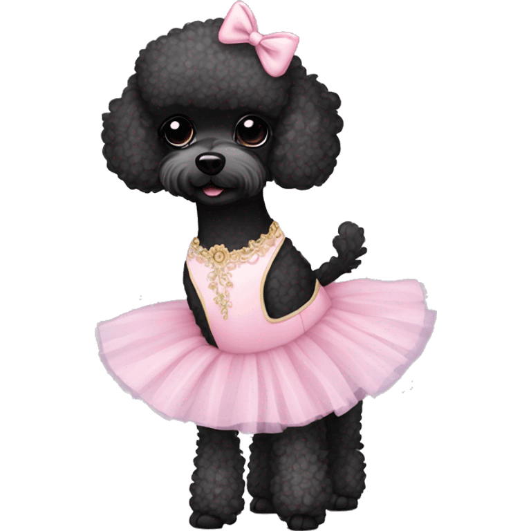 Black toy poodle in ballet tutu emoji