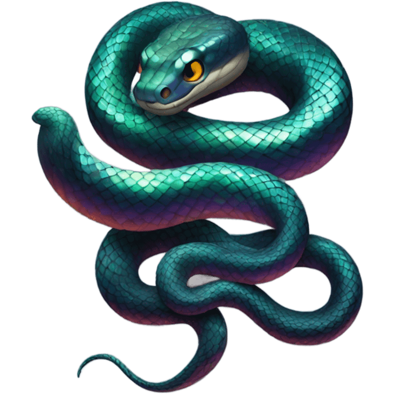 Dark iridescent emoji snake  emoji