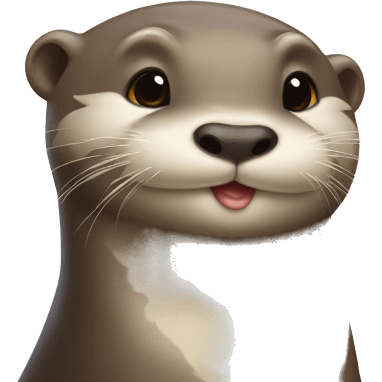 Otter who has a bow on head and kisses emoji