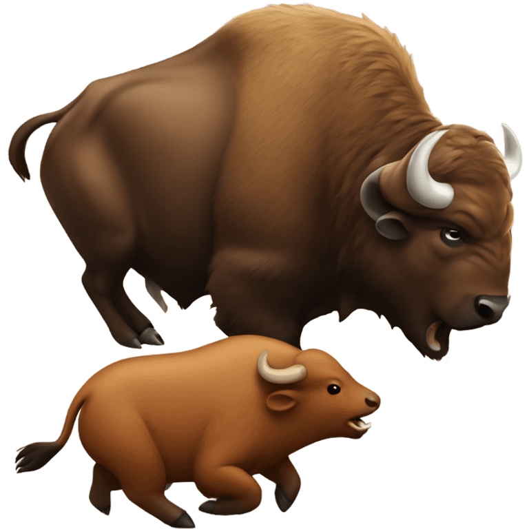 Buffalo fighting a beaver emoji