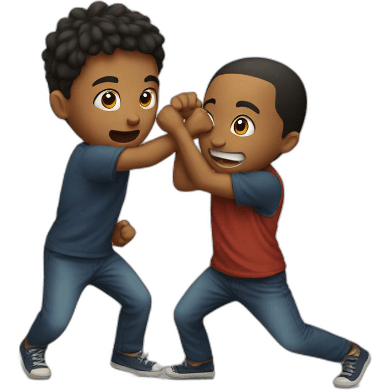 two kids fighting emoji