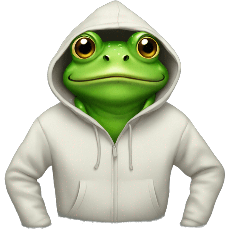 Frog with hoodie  emoji