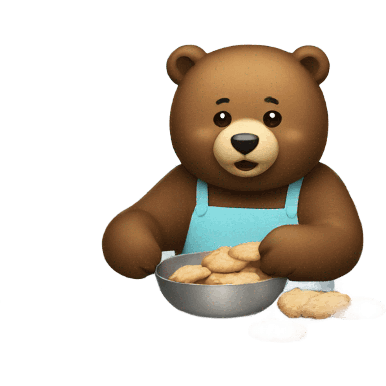 Bear making cookies emoji