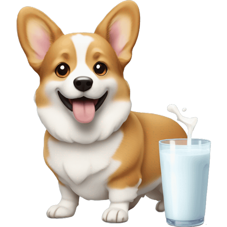 Corgi with milk oh him emoji