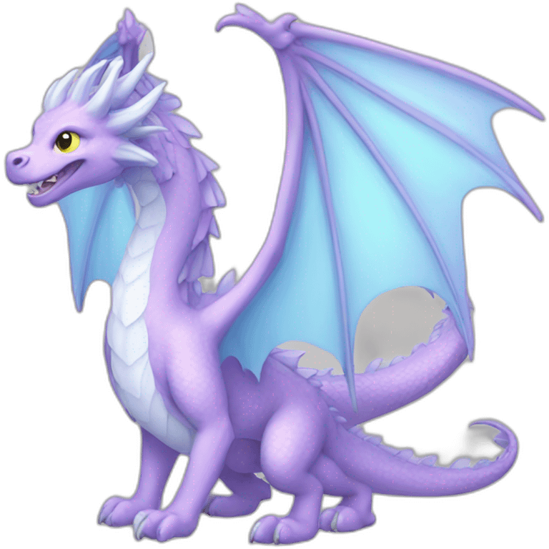 Lilac pastel dragon open wings  emoji