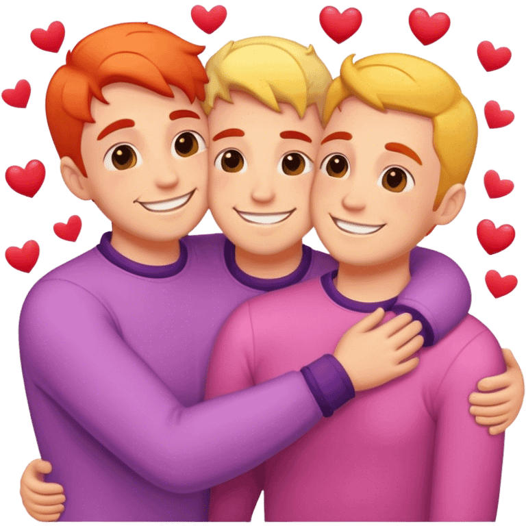 Two gay men in Valentine’s Day in love emoji