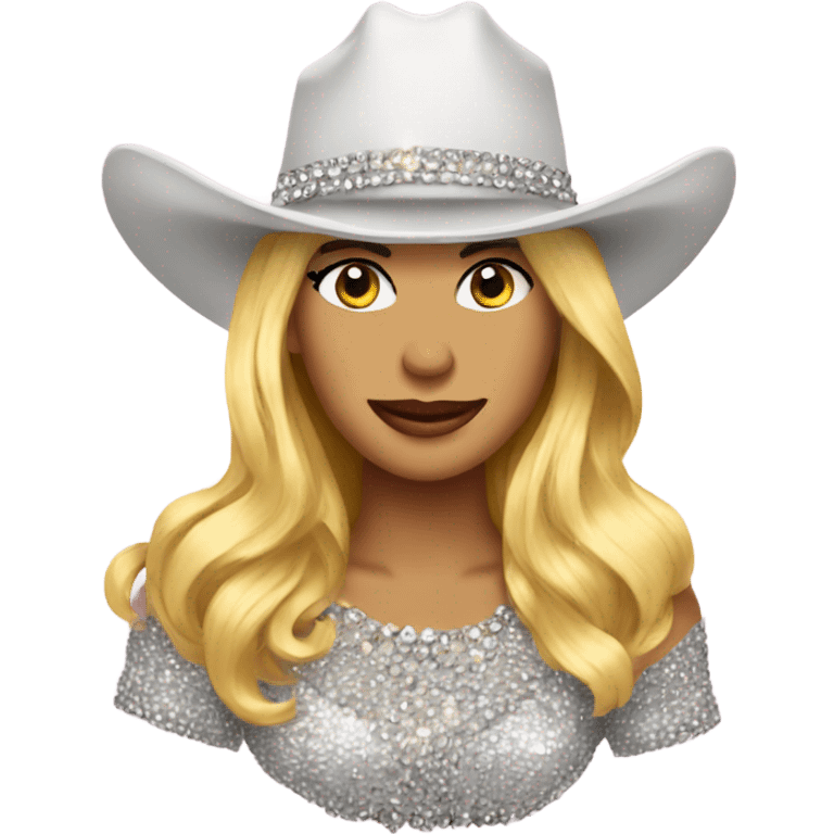 Bedazzled cowgirl hat emoji