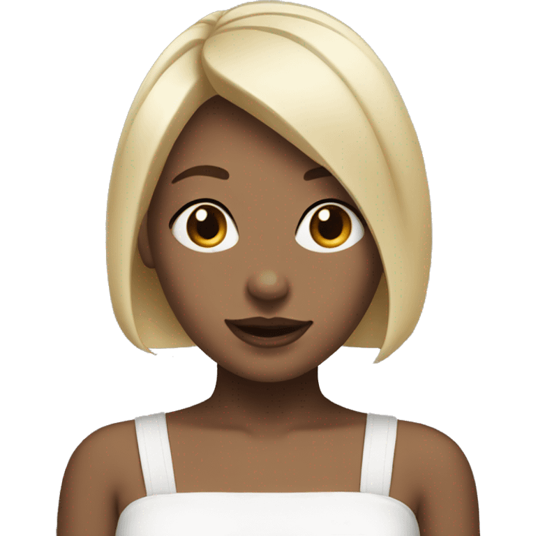 short hair blond girl with white bunny ears emoji