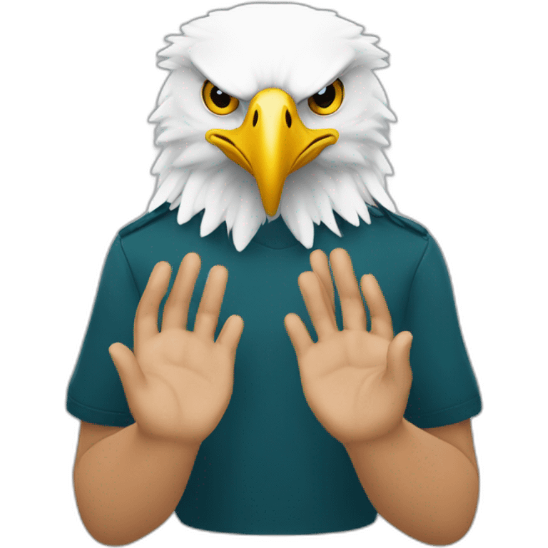 Two hands making an albanian eagle sign emoji