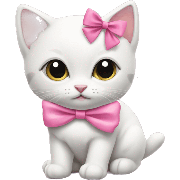 Kitten with a pink bow  emoji