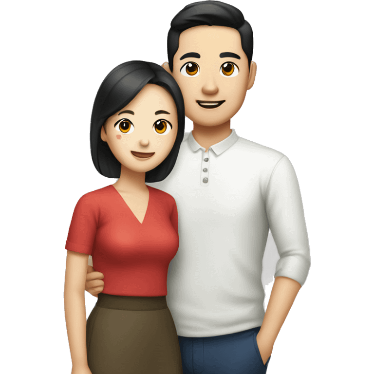 Vietnamese and korean international couple emoji