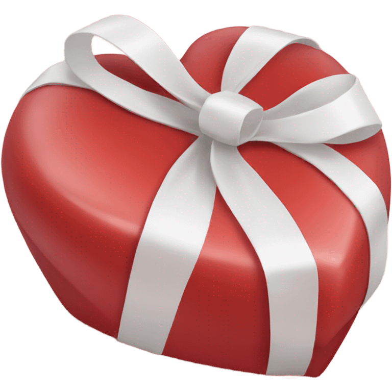 gift heart soft red color white bow emoji