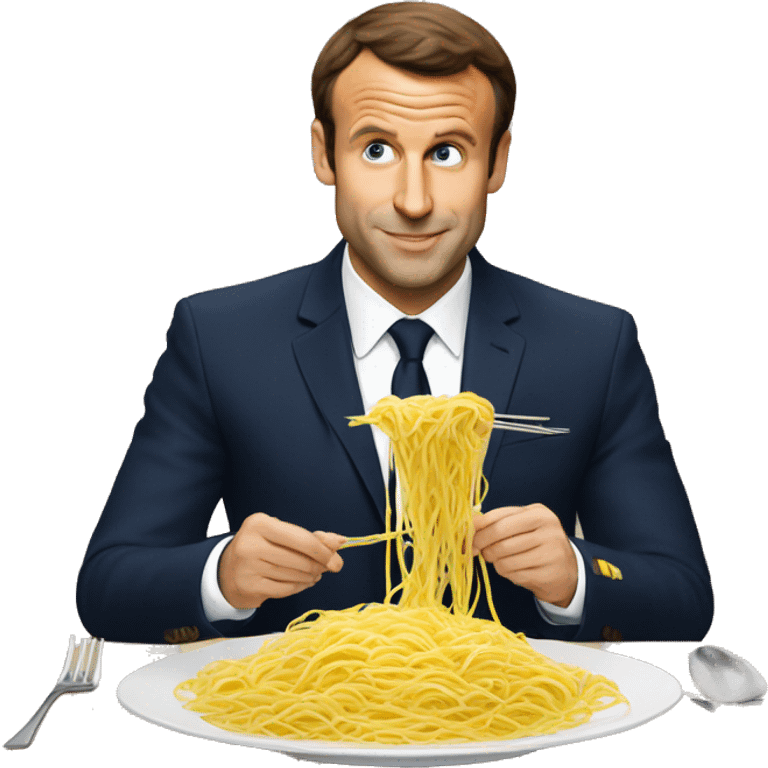 Macron qui mange des spaghettis  emoji