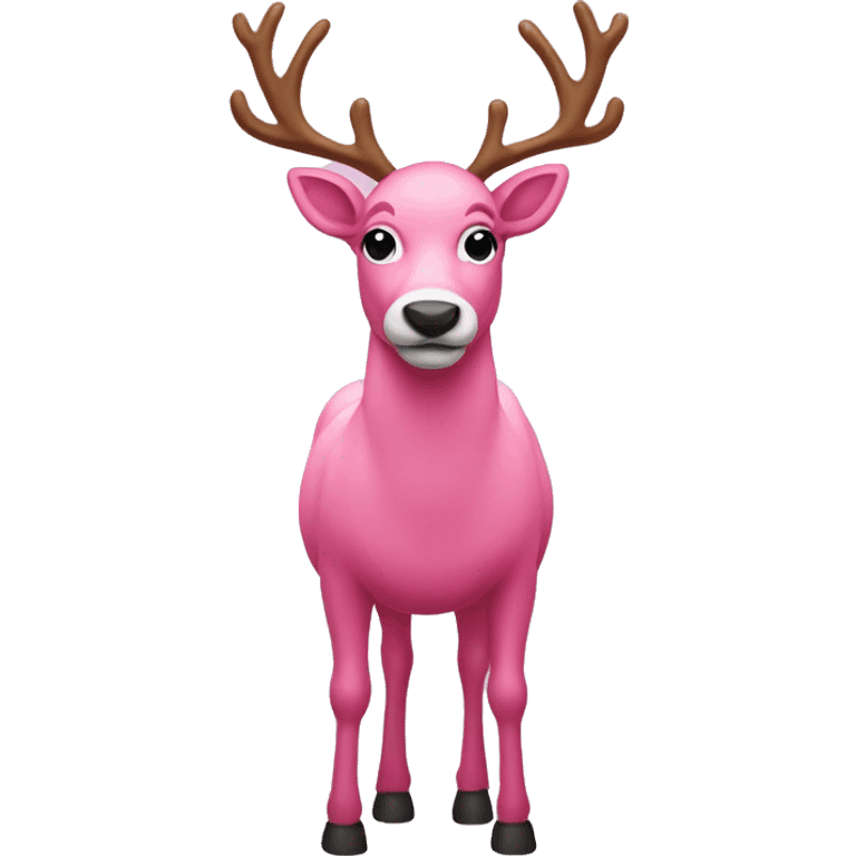 Pink reindeer emoji