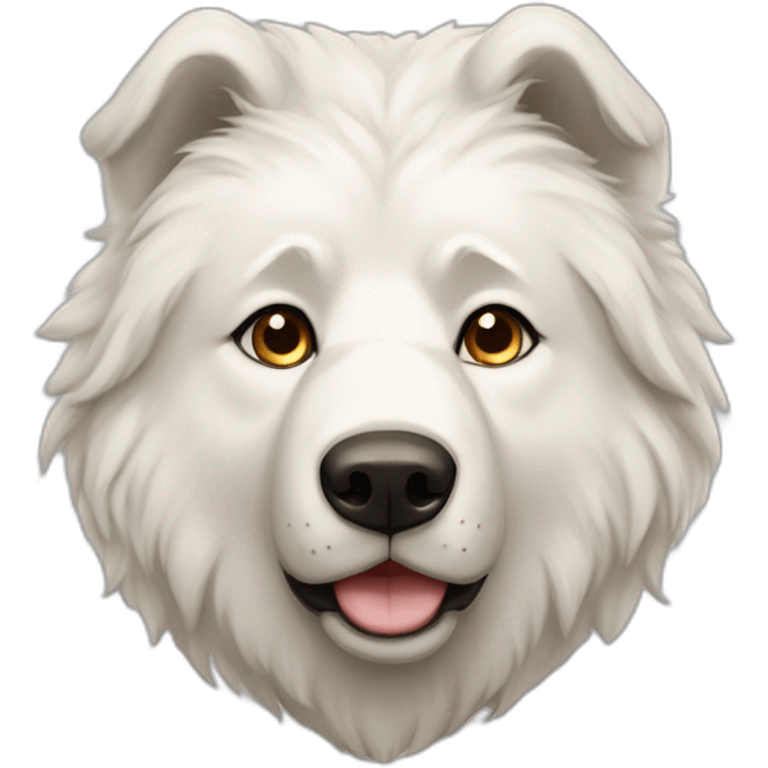 White Caucasian Shepherd god bear ears emoji