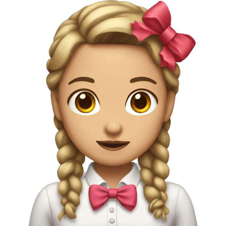 A girl with a bow emoji