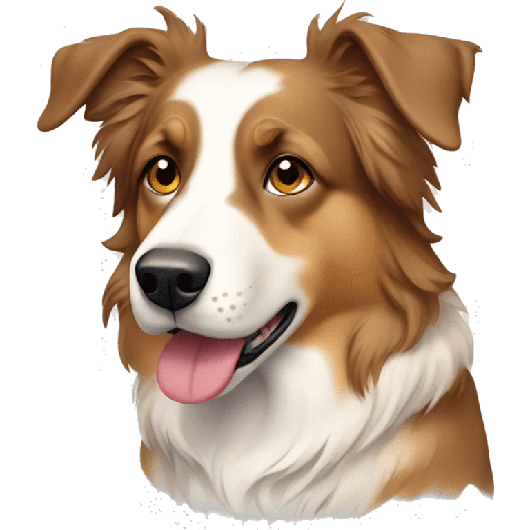 a full body, tan, cream, white, light brown, Australian Shepard emoji