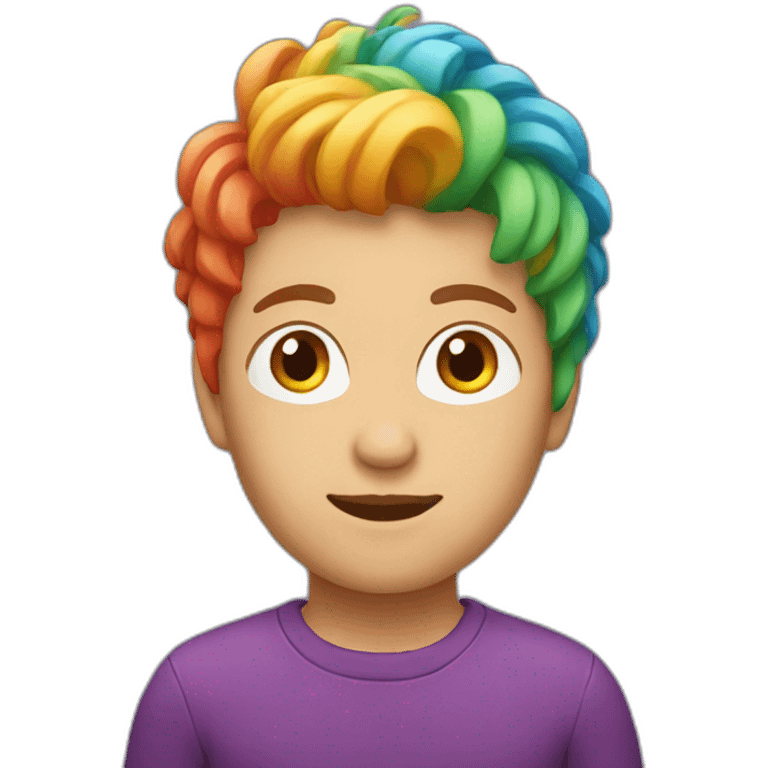 a person with colourful-hair emoji