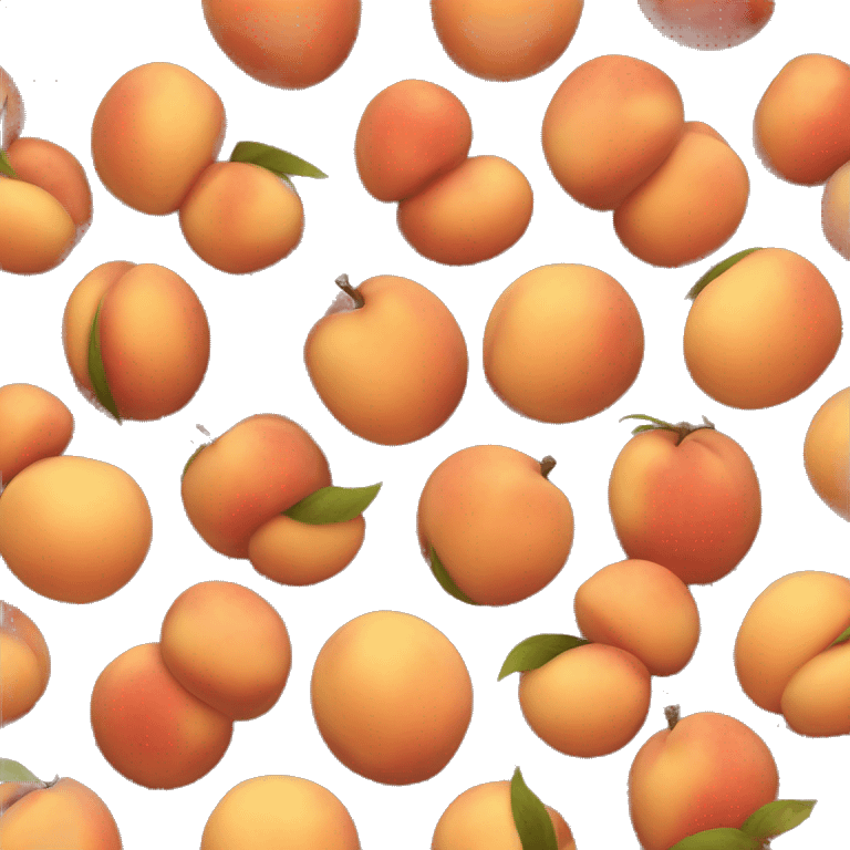 Round peach fruit with brown reflect  emoji