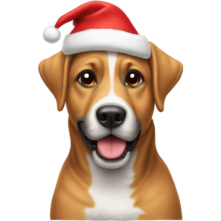 Dog with a Christmas hat on  emoji