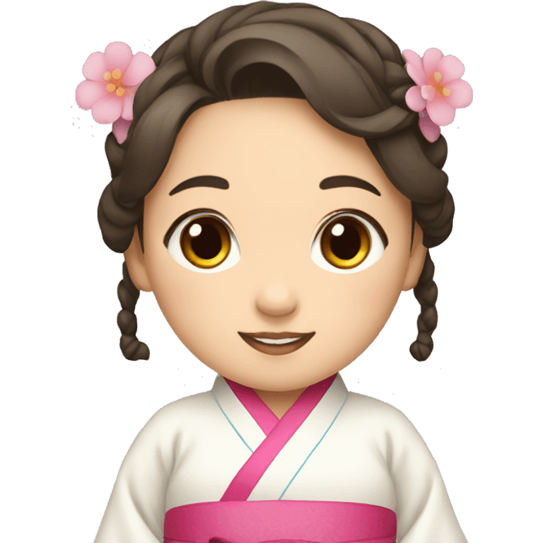 Girl wearing a traditional Korean hanbok emoji