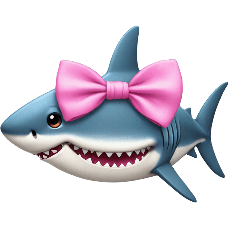 shark with pink bow on head emoji