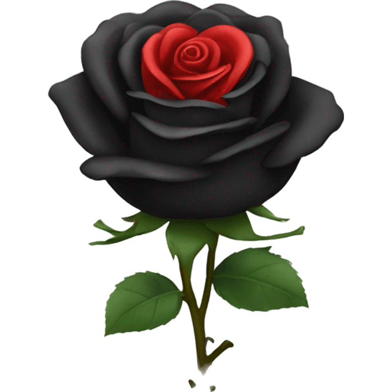 black rose  with red heart  emoji