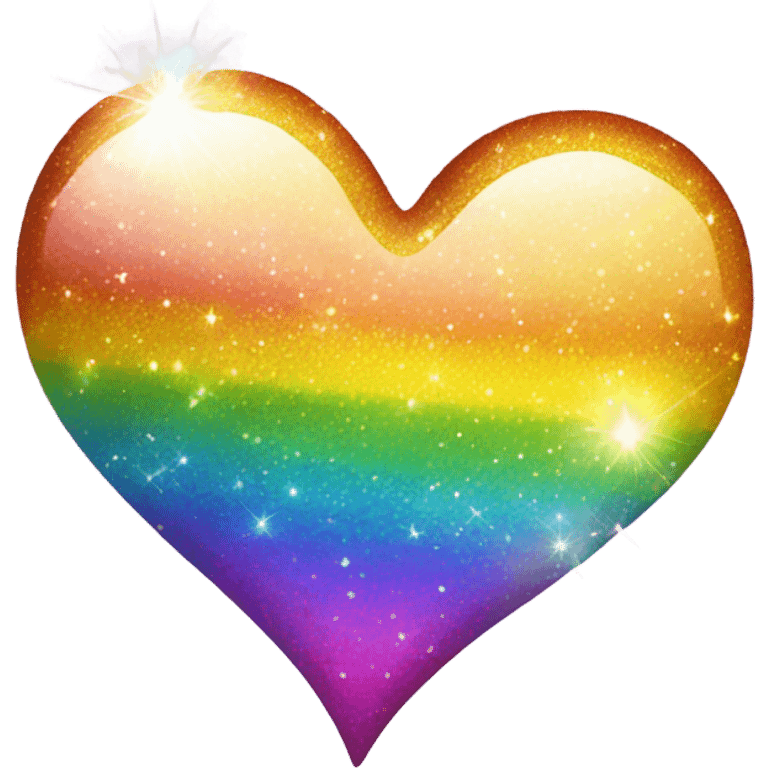 sparkly glittery shiny heart rainbow emoji