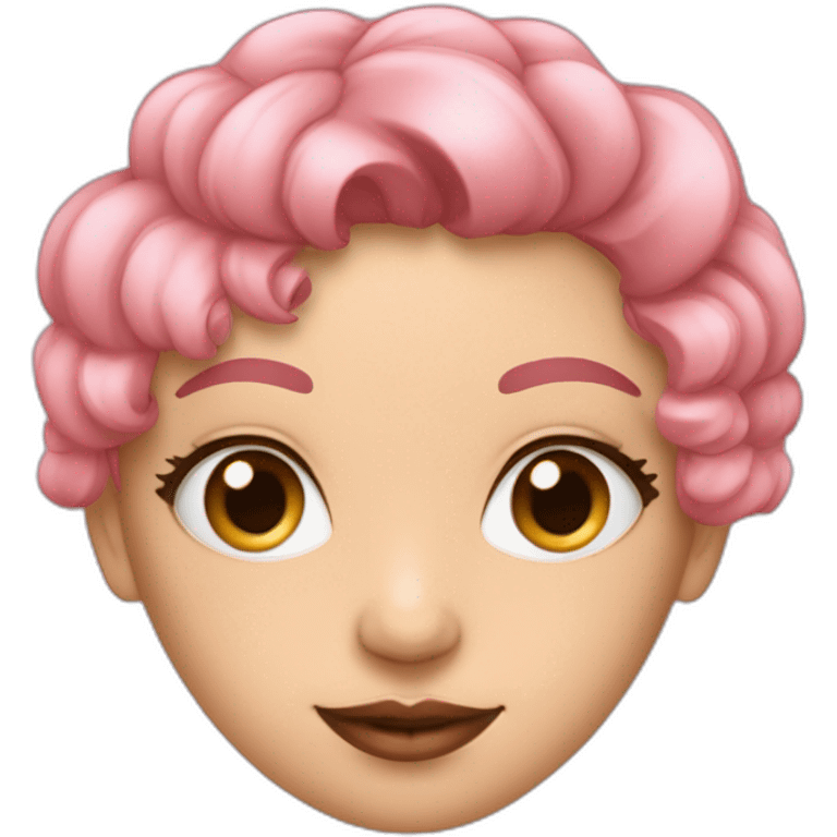 Fille cheveux longb leumarrine et rose avec des paillettes dans les yeux emoji