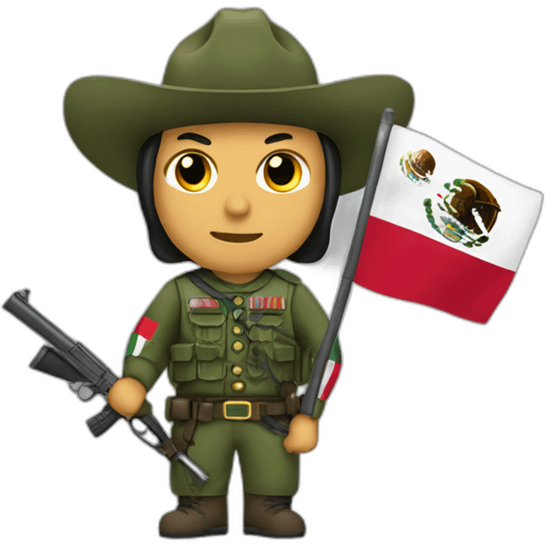 Mexican soldier, flag with an horse emoji