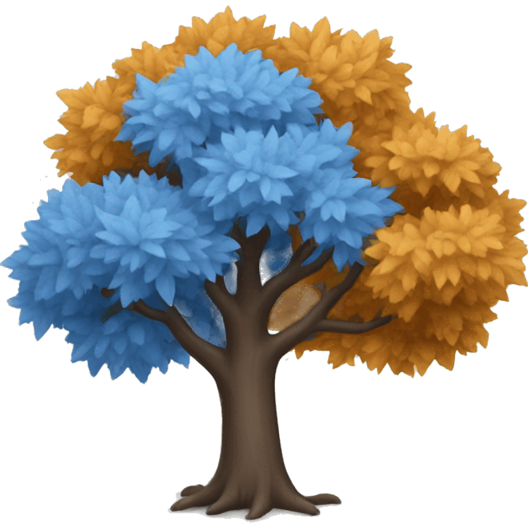 Autumn blue tree emoji