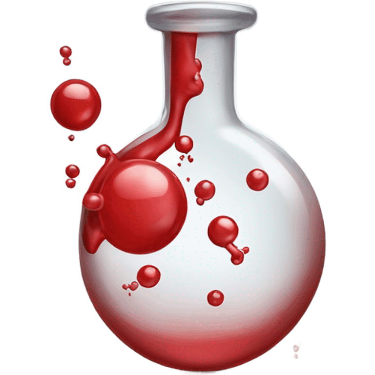 A chemical flask with blood inside and bubbles emoji