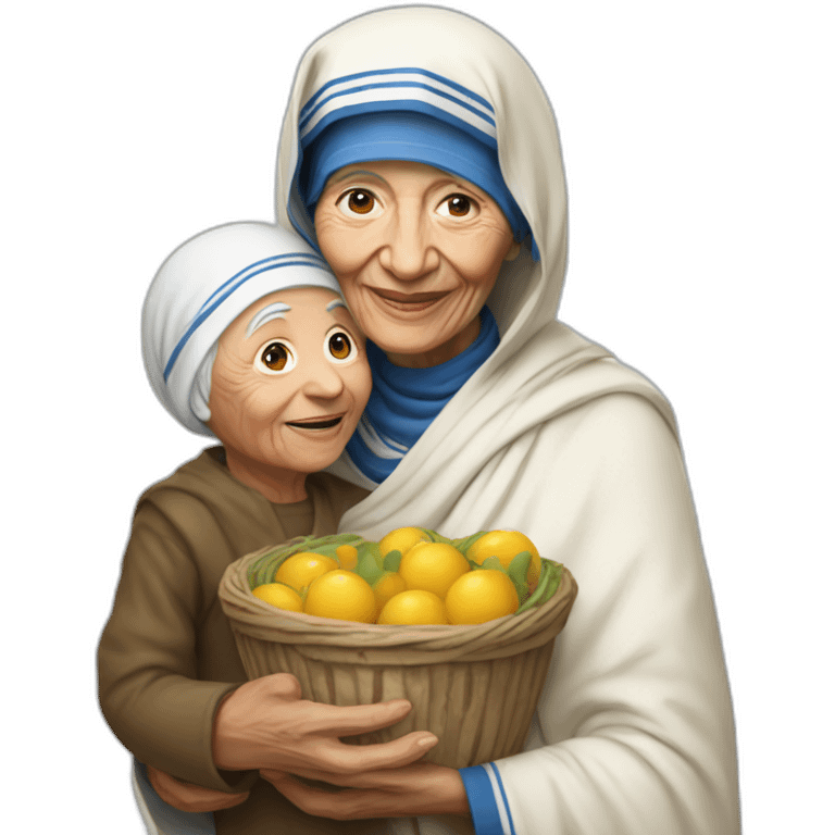 Mother theresa with mano cornuta emoji