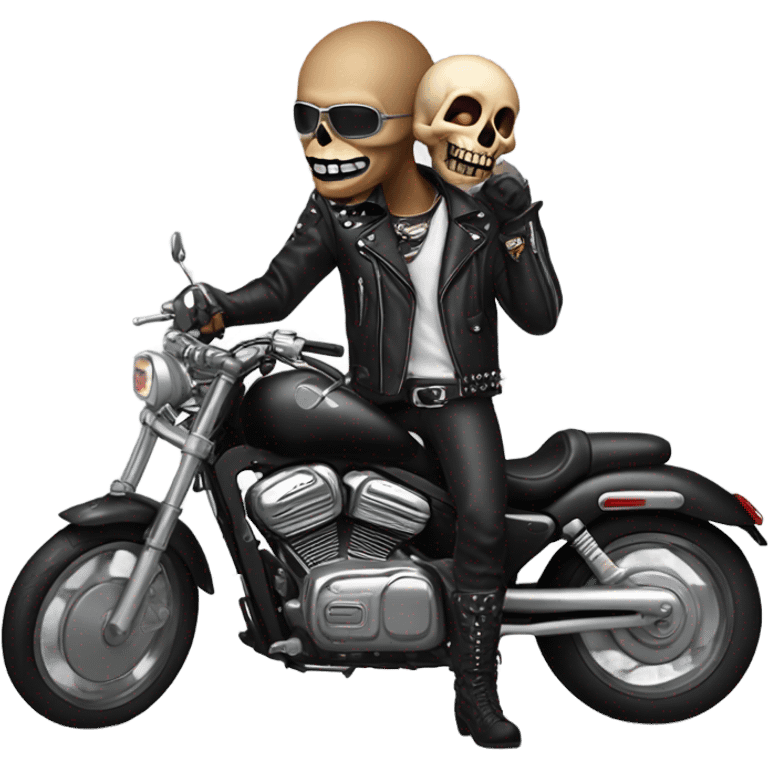 Skull kiss biker emoji