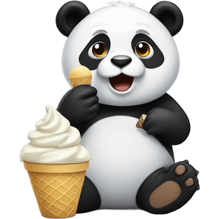 Panda eating ice cream emoji