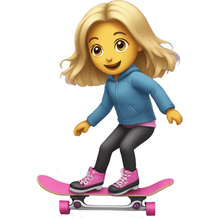 Little girl riding skate emoji