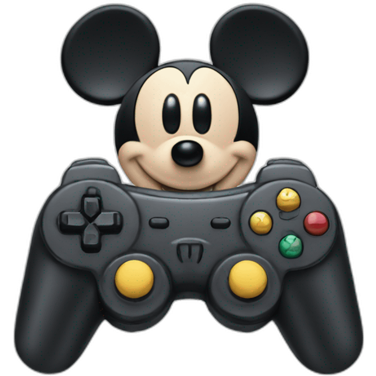 Mickey Mouse with a game controller emoji