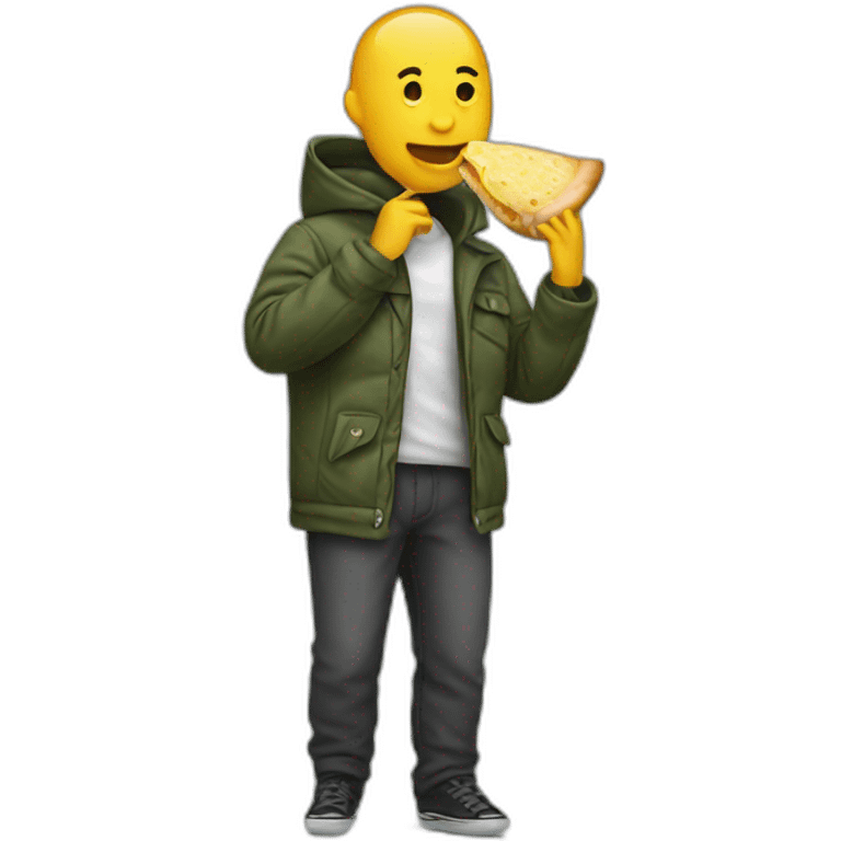 Someone eating a jacket emoji