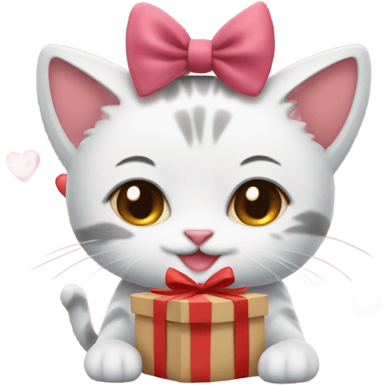 Cats celebrating valentine's day emoji