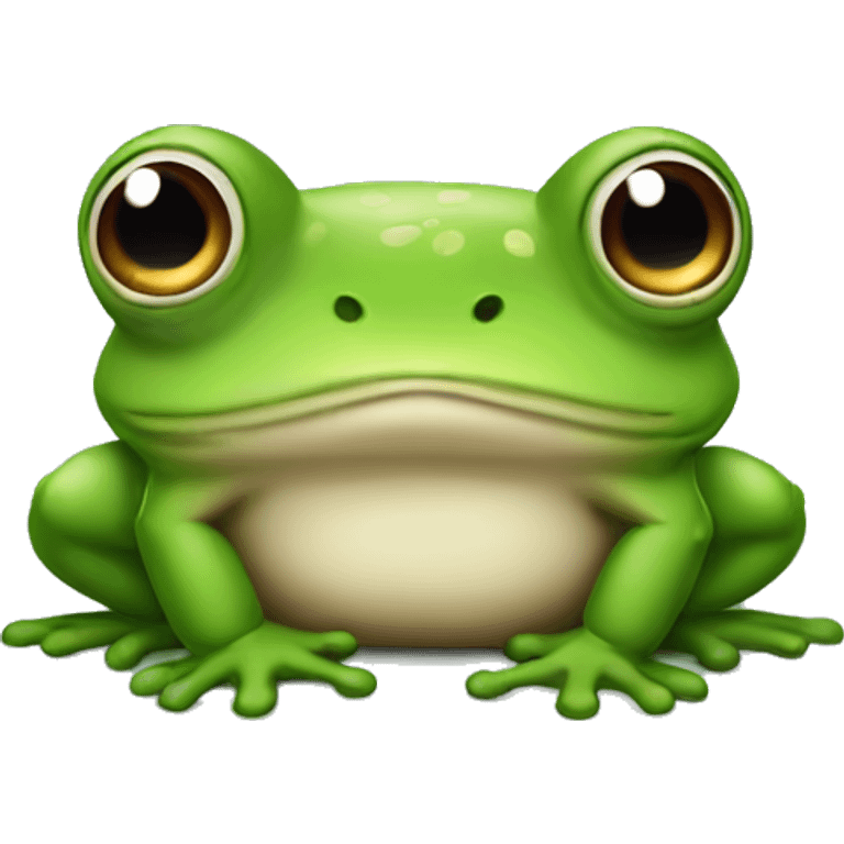 Round little grumpy frog emoji