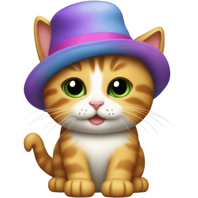 Kitty with a hat emoji