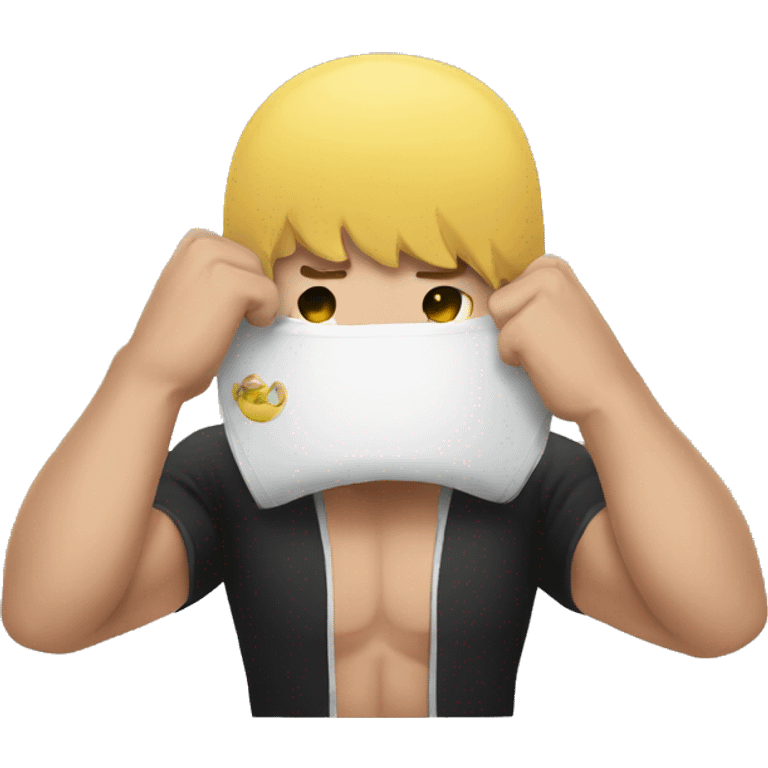 mma fighter hiding his face using hands emoji