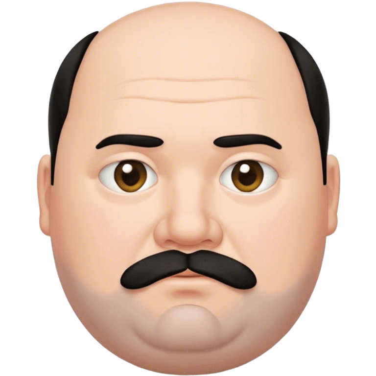 Fat white man, short black hair, shaved beard emoji