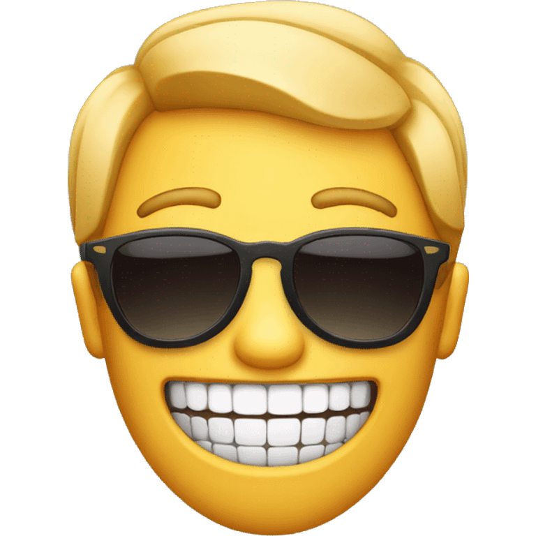 2D emoji with sunglasses and teeth emoji