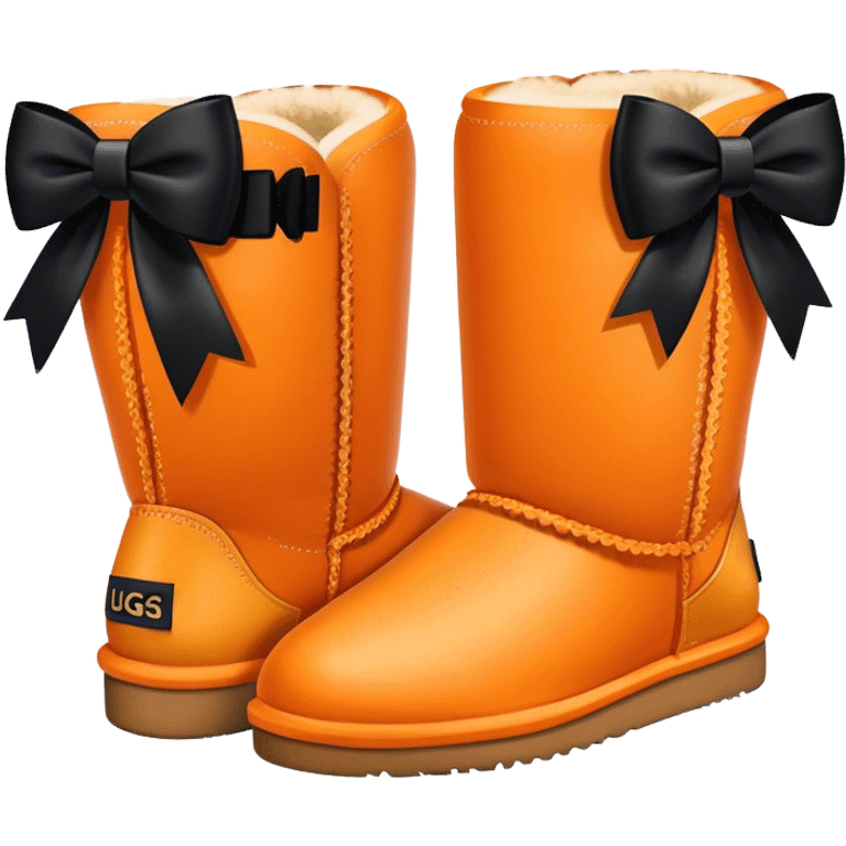 Orange Uggs with black bows emoji